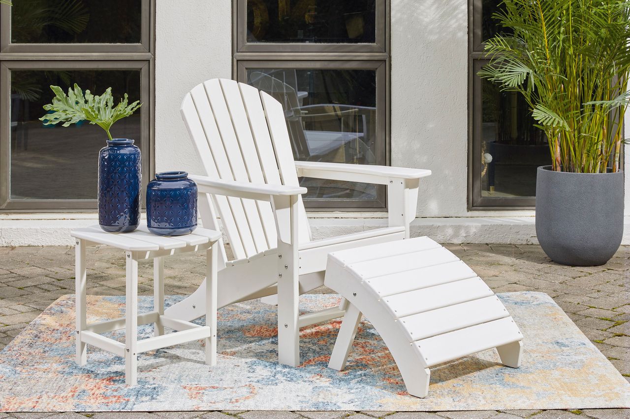 Sundown Treasure White Outdoor Adirondack Chair P011898