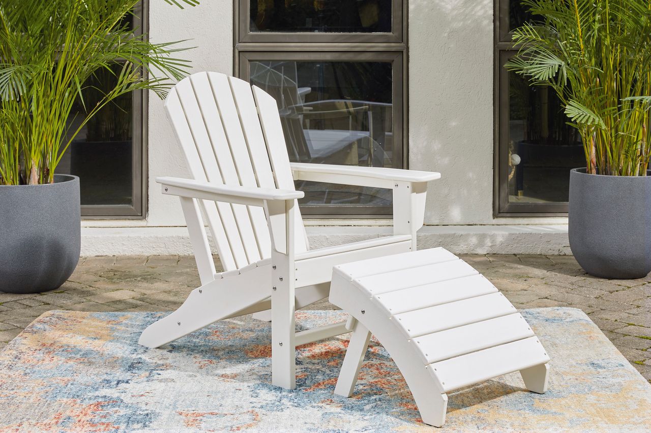 Sundown Treasure White Outdoor Adirondack Chair P011898