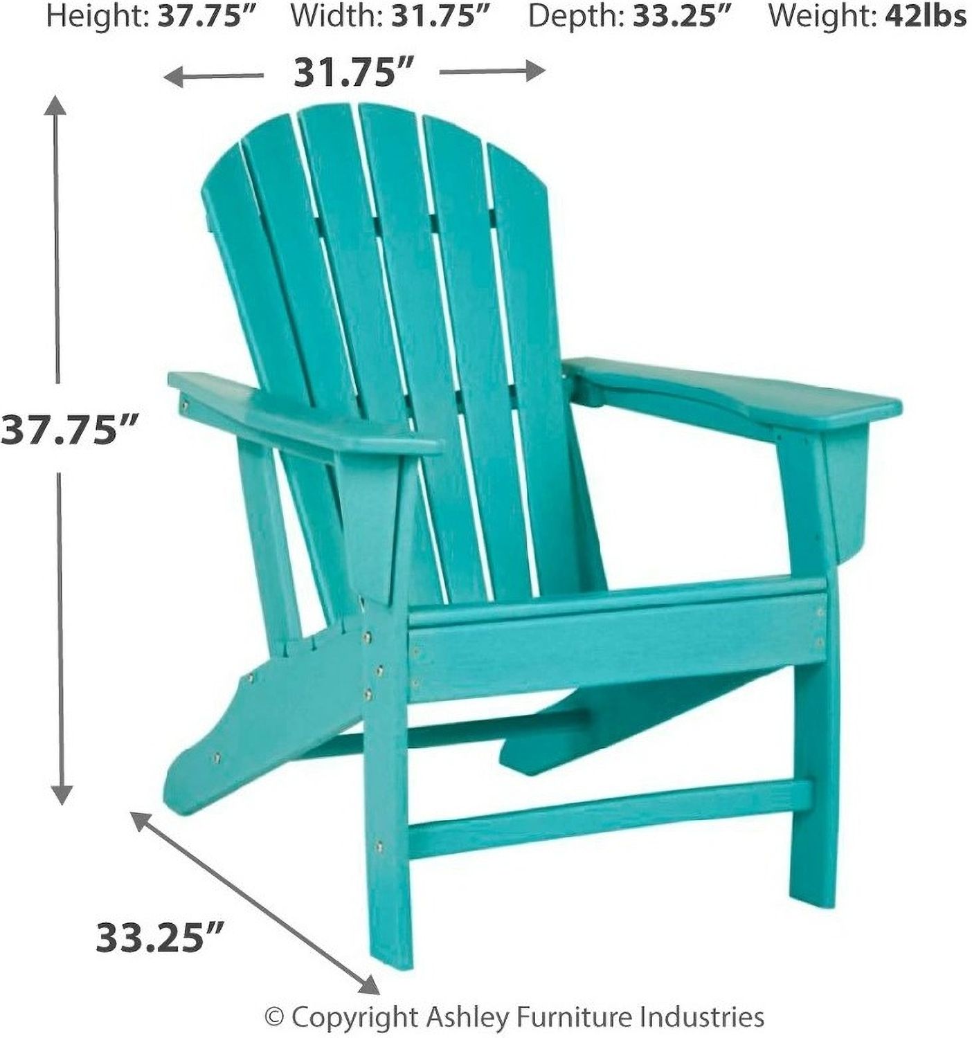 Sundown Treasure Turquoise Outdoor Adirondack Chair P012898