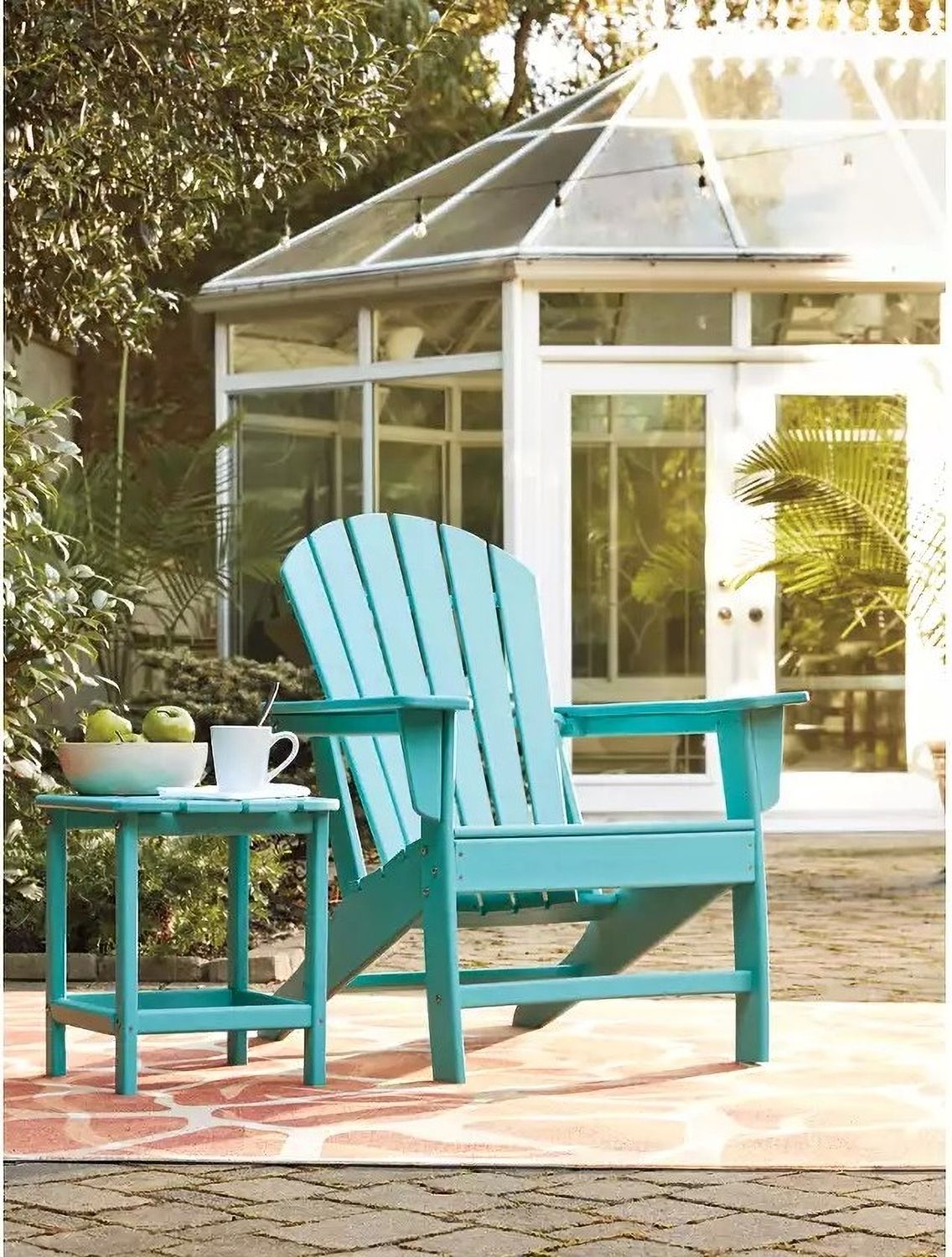 Sundown Treasure Turquoise Outdoor Adirondack Chair P012898