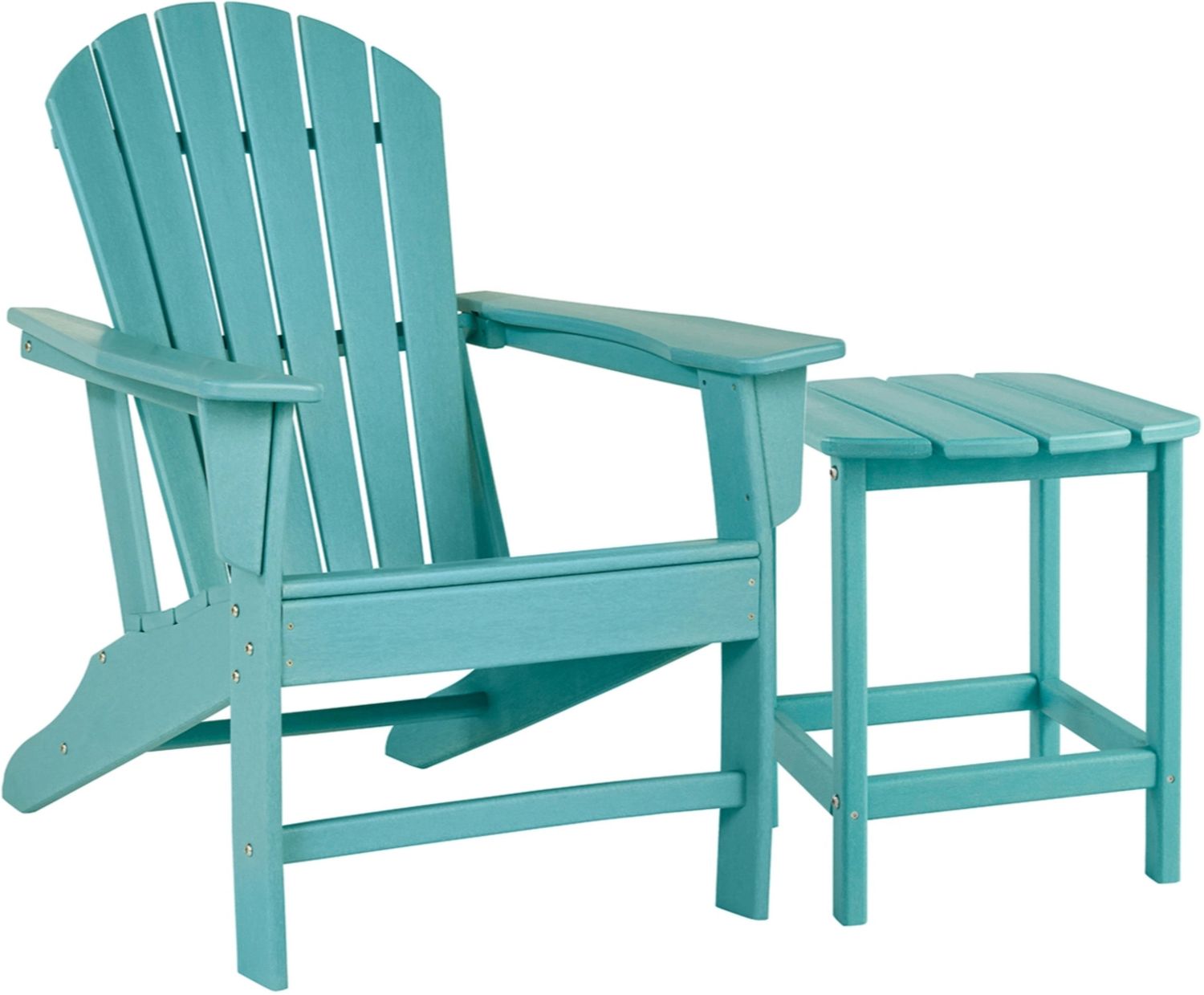 Sundown Treasure Turquoise Adirondack Chair with End Table P012P1