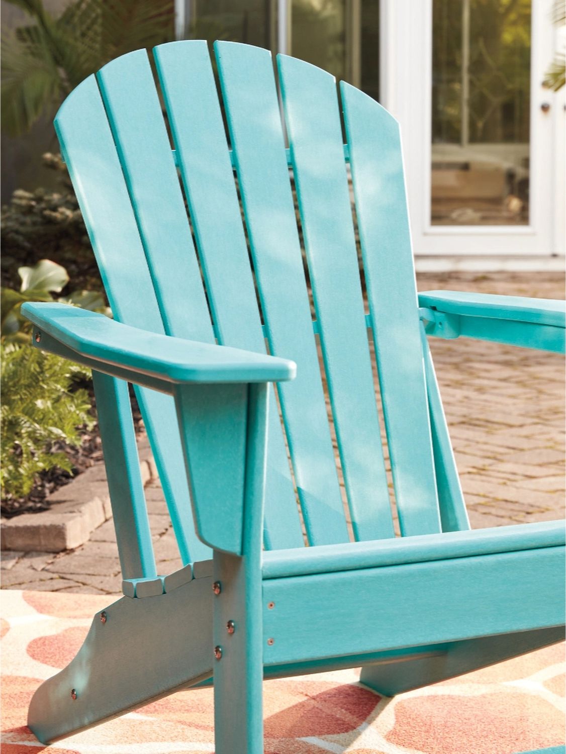 Sundown Treasure Turquoise Adirondack Chair with End Table P012P1