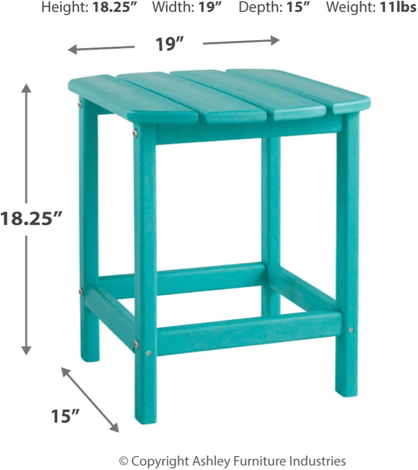 Sundown Treasure Turquoise Adirondack Chair with End Table P012P1