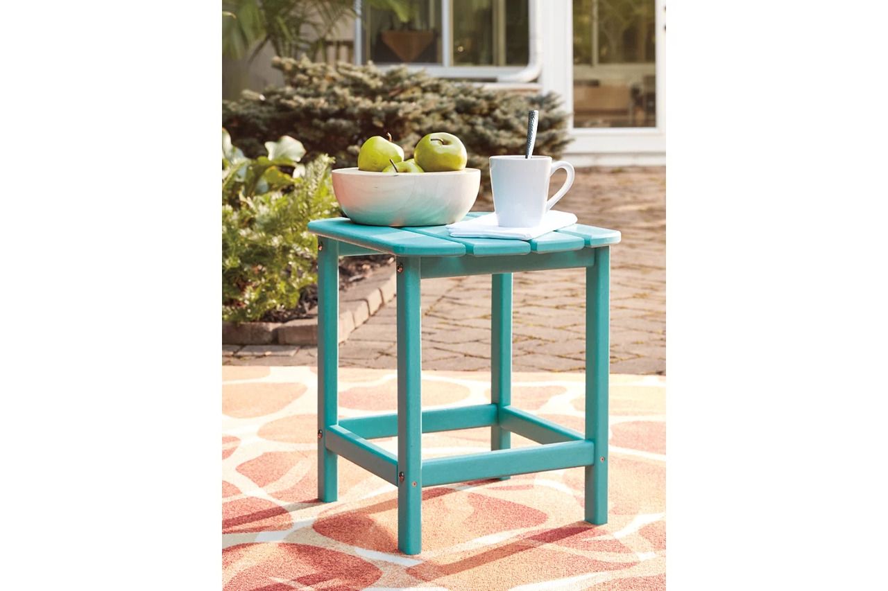 Sundown Treasure Turquoise Adirondack Chair with End Table P012P1