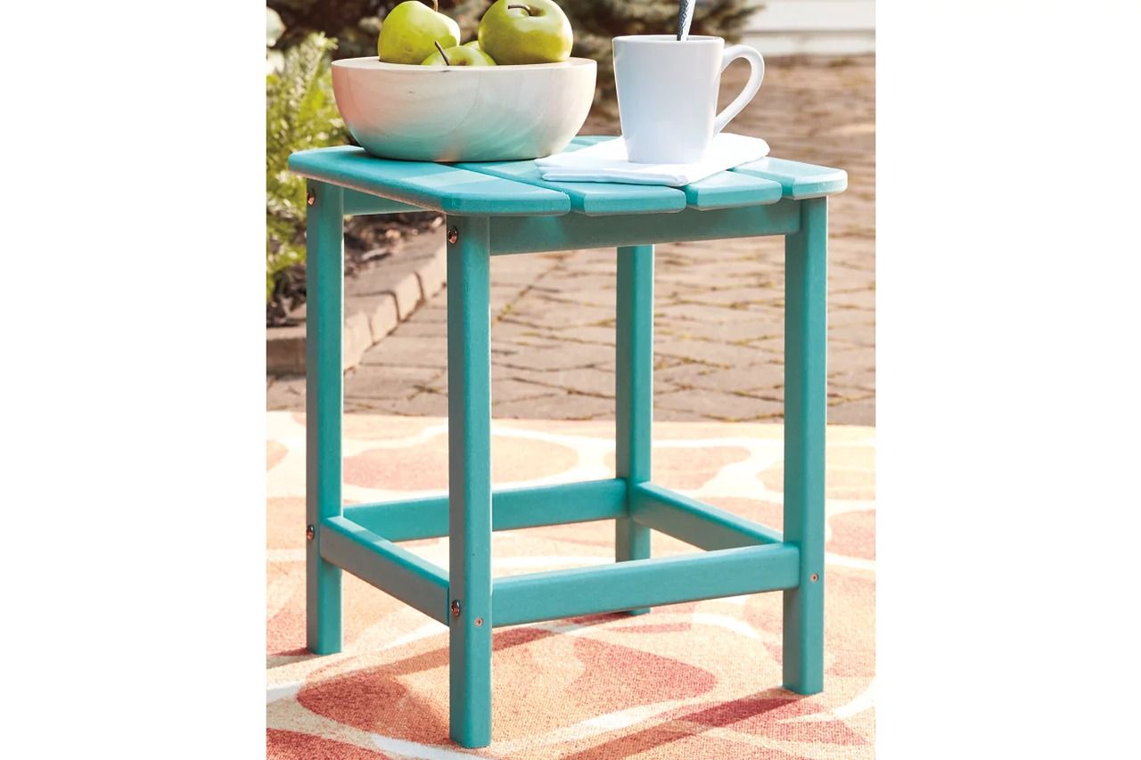 Sundown Treasure Turquoise Adirondack Chair with End Table P012P1
