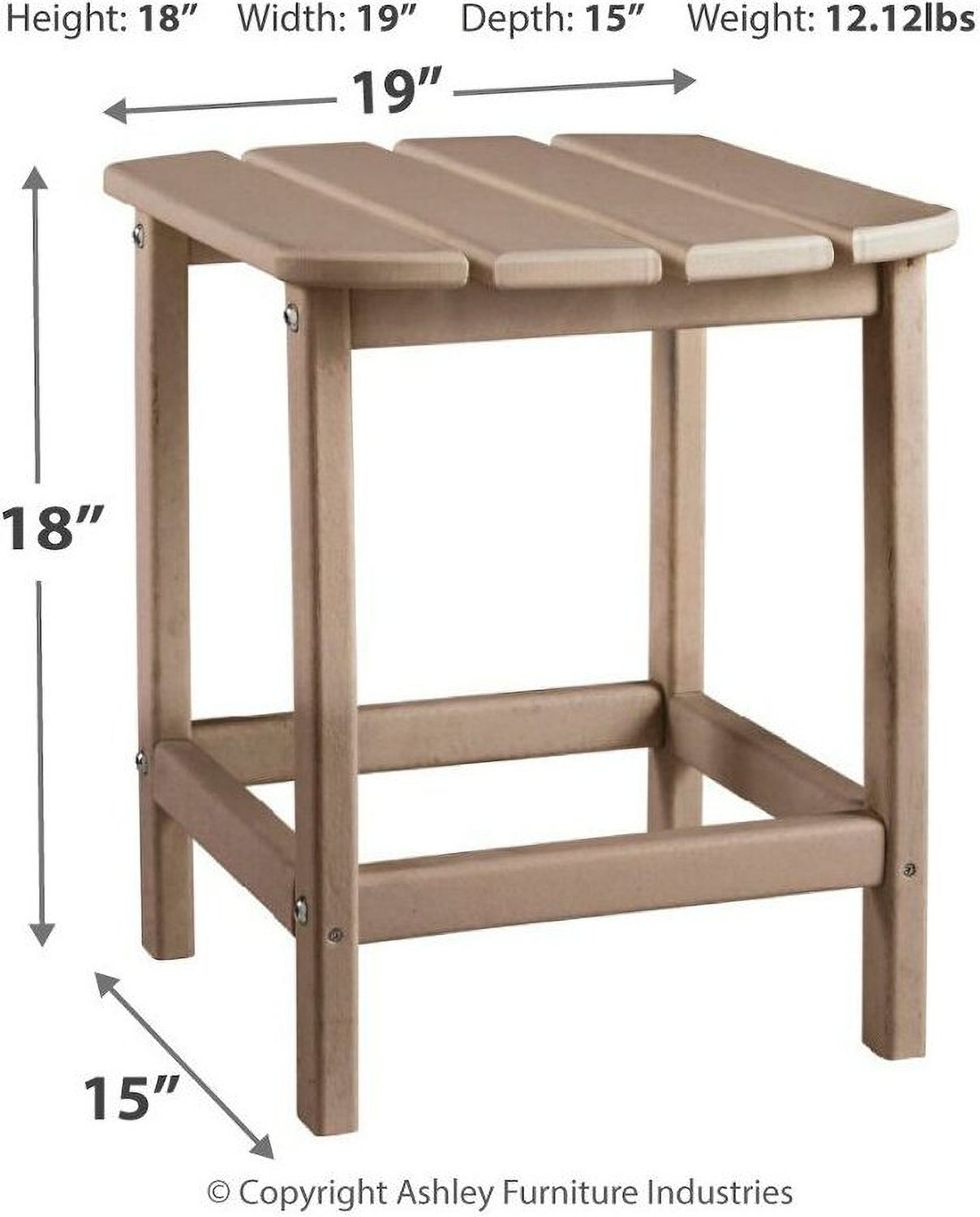 Sundown Treasure Grayish Brown Outdoor Rectangular End Table P014703