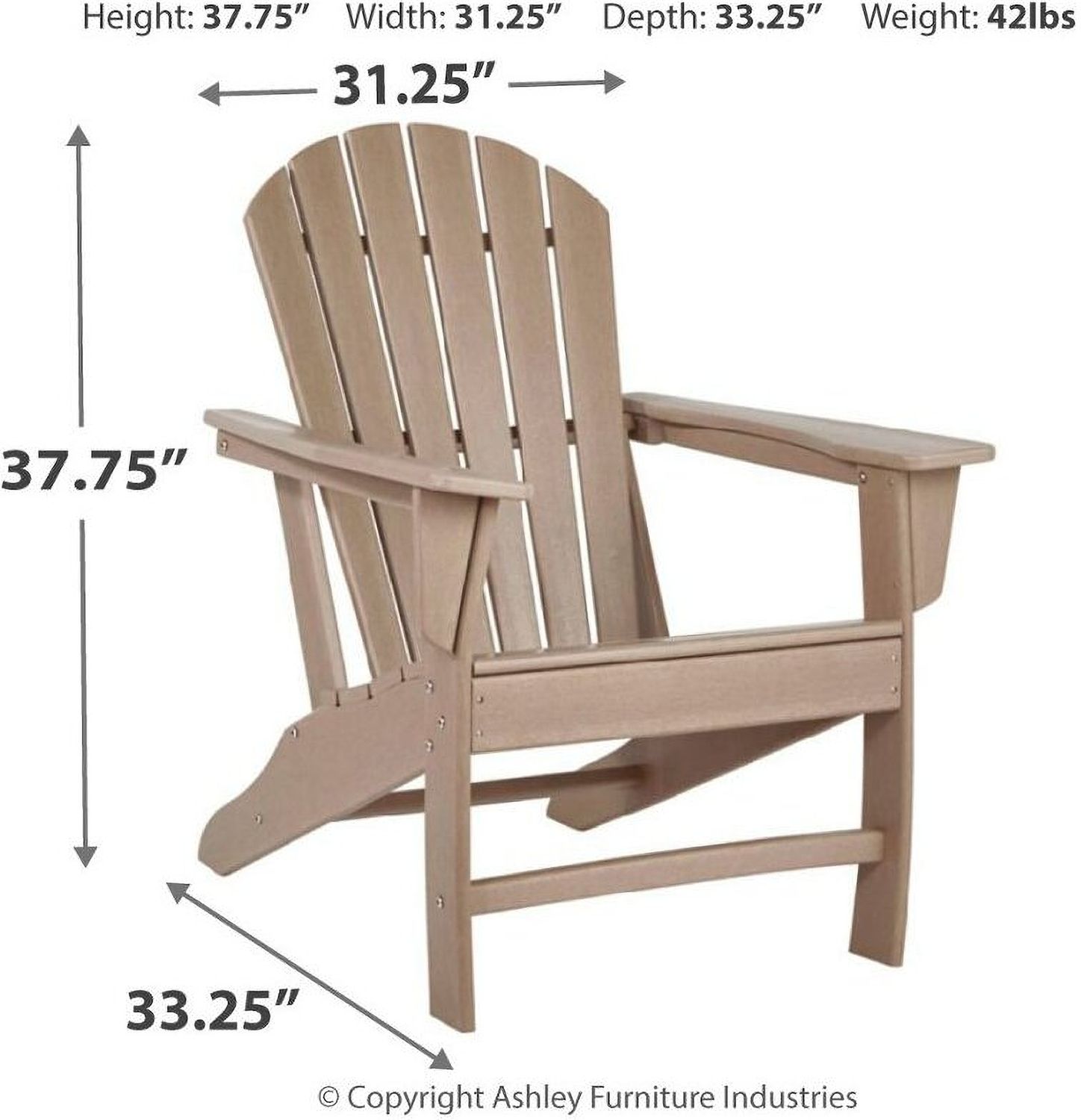 Sundown Treasure Grayish Brown Outdoor Adirondack Chair P014898