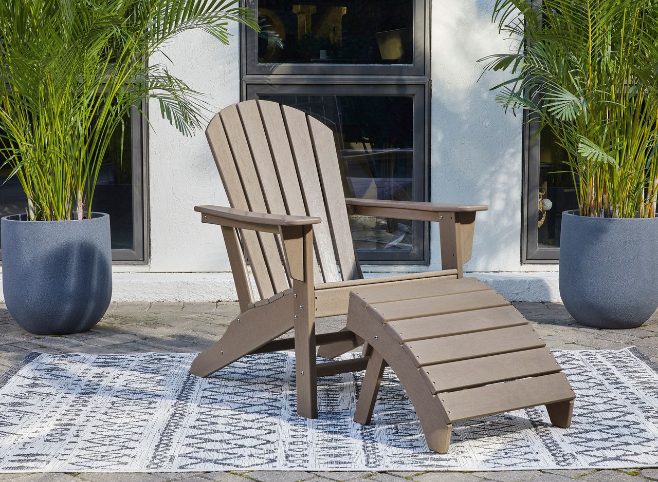 Sundown Treasure Grayish Brown Outdoor Adirondack Chair P014898