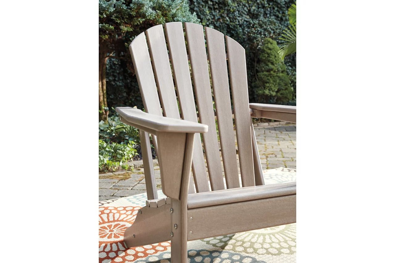 Sundown Treasure Grayish Brown Adirondack Chair with End Table P014P1