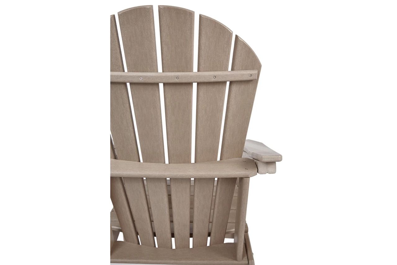 Sundown Treasure Grayish Brown Adirondack Chair with End Table P014P1