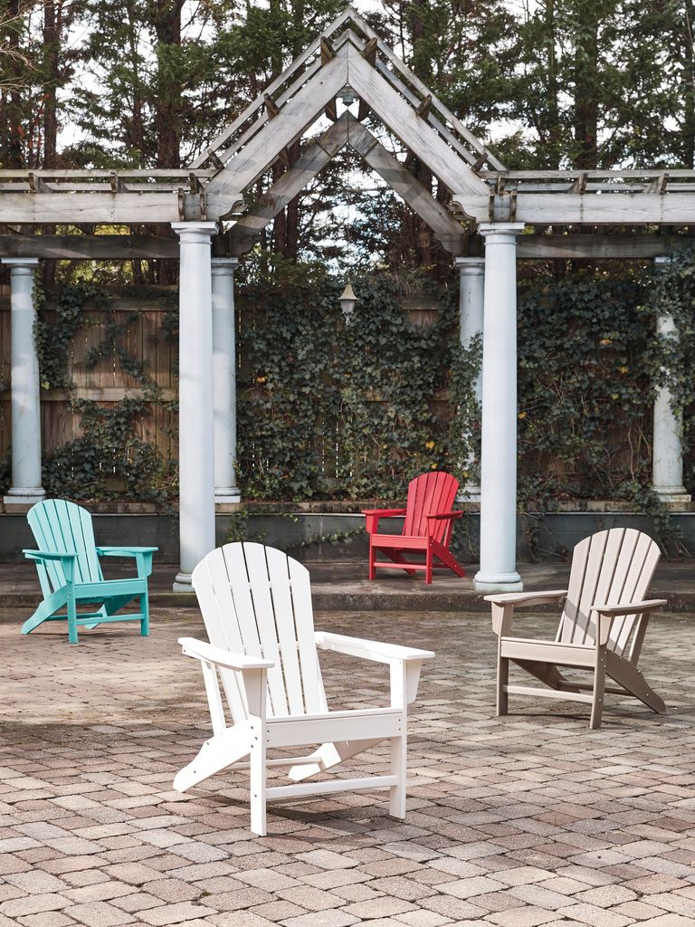 Sundown Treasure Grayish Brown Adirondack Chair with End Table P014P1