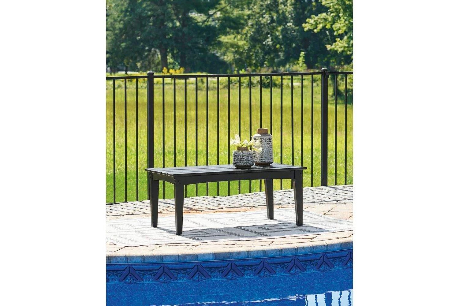 Hyland wave Outdoor Coffee Table In Black P108701