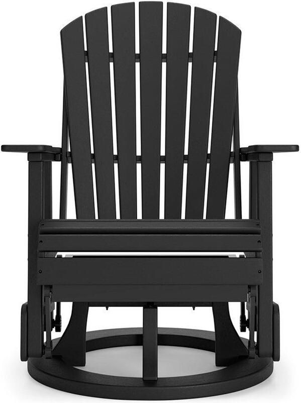 Hyland wave Outdoor Swivel Glider Chair In Black P108820