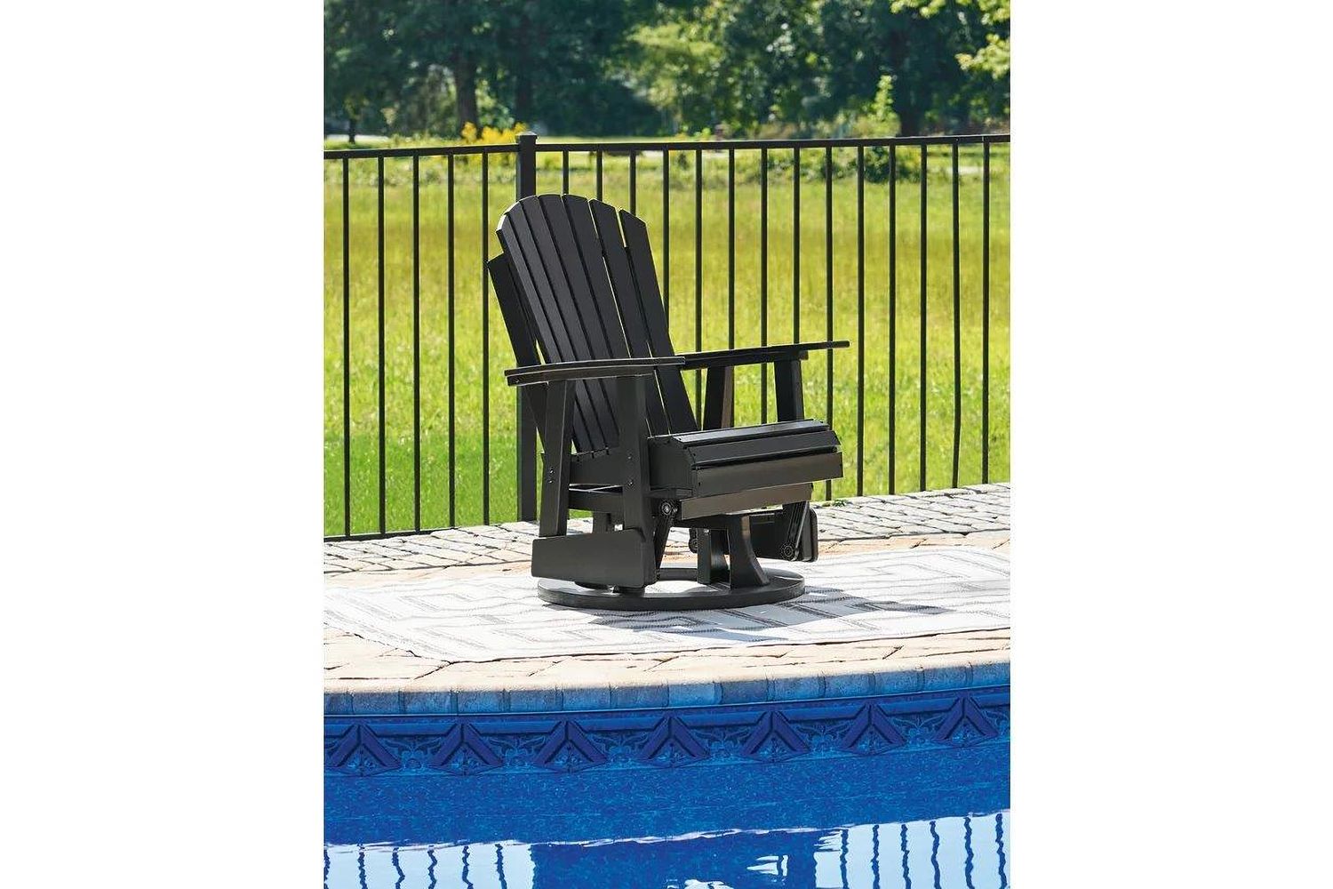 Hyland wave Outdoor Swivel Glider Chair In Black P108820