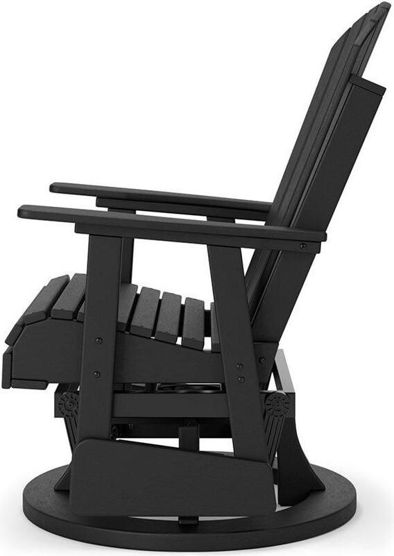 Hyland wave Outdoor Swivel Glider Chair In Black P108820