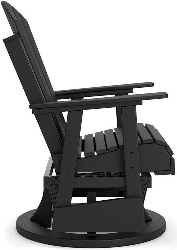 Hyland wave Outdoor Swivel Glider Chair In Black P108820