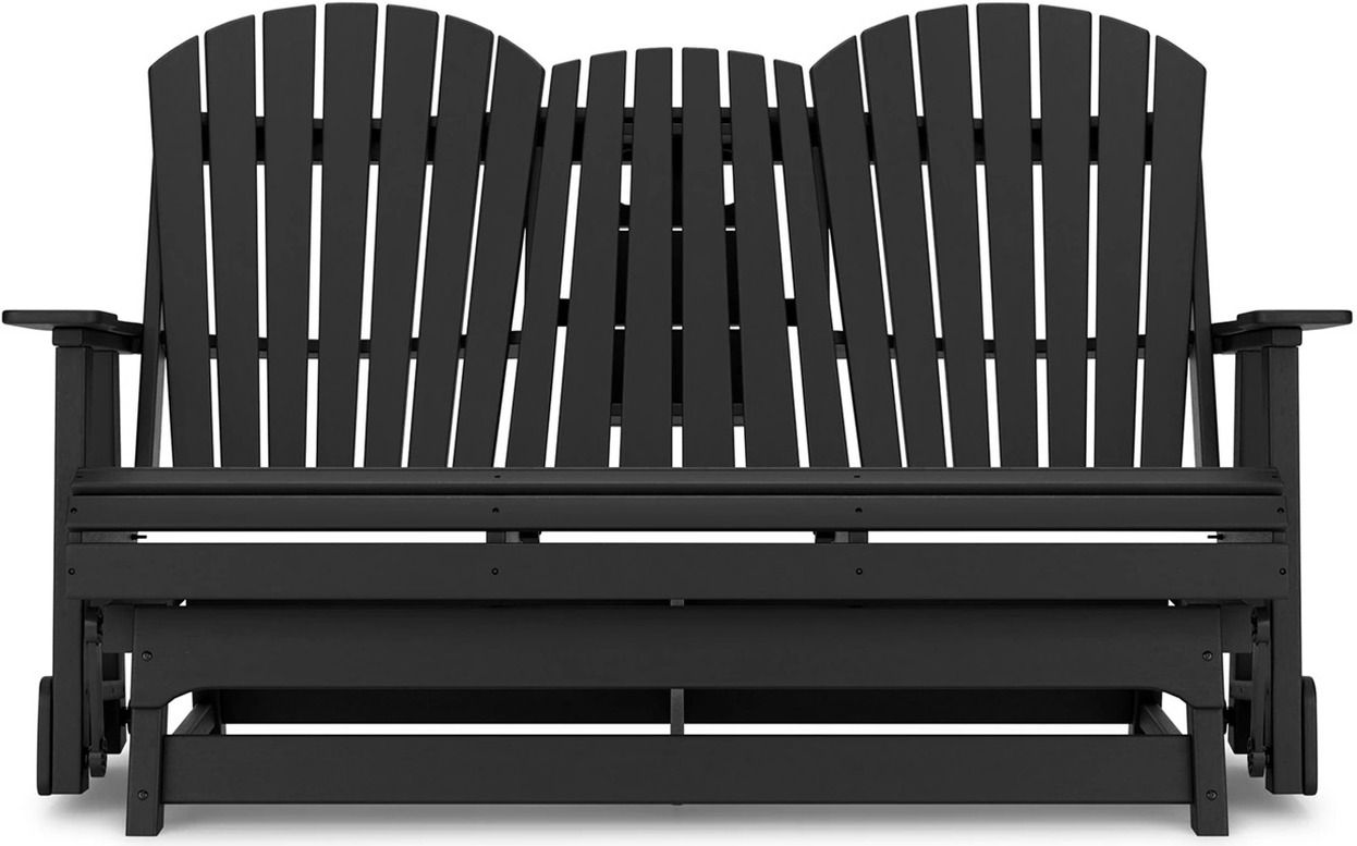 Hyland Wave Outdoor Glider Loveseat In Black P108835
