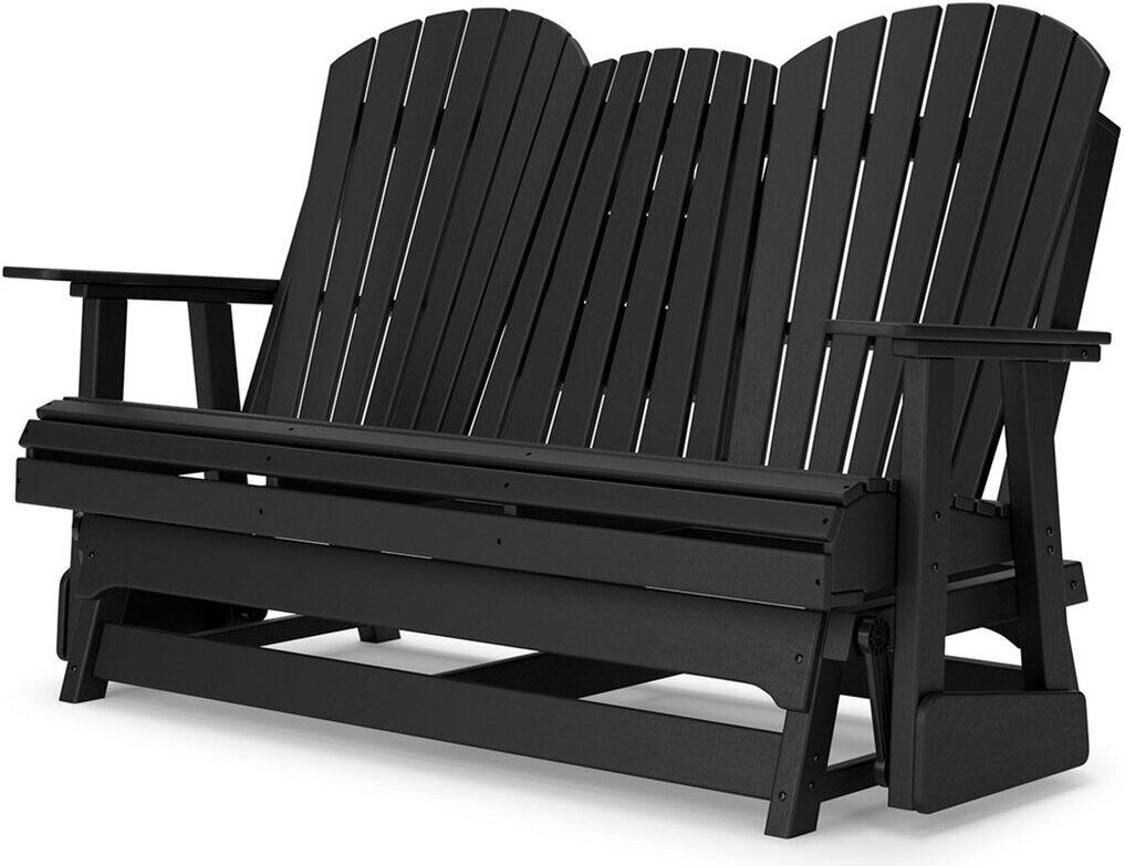 Hyland Wave Outdoor Glider Loveseat In Black P108835