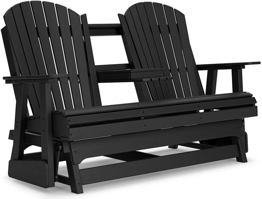 Hyland Wave Outdoor Glider Loveseat In Black P108835