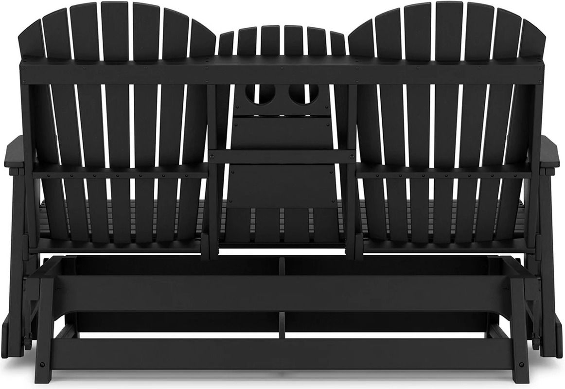 Hyland Wave Outdoor Glider Loveseat In Black P108835
