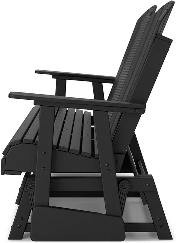 Hyland Wave Outdoor Glider Loveseat In Black P108835