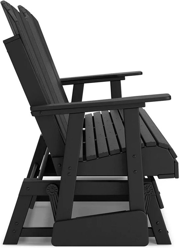 Hyland Wave Outdoor Glider Loveseat In Black P108835