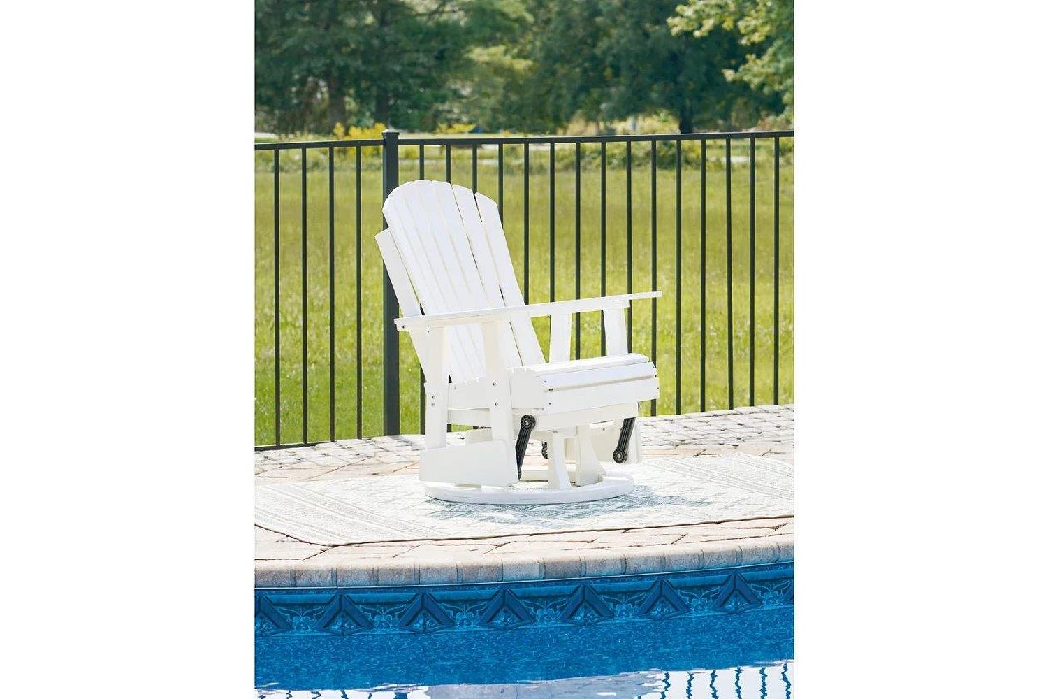 Hyland wave Outdoor Swivel Glider Chair In White P111820