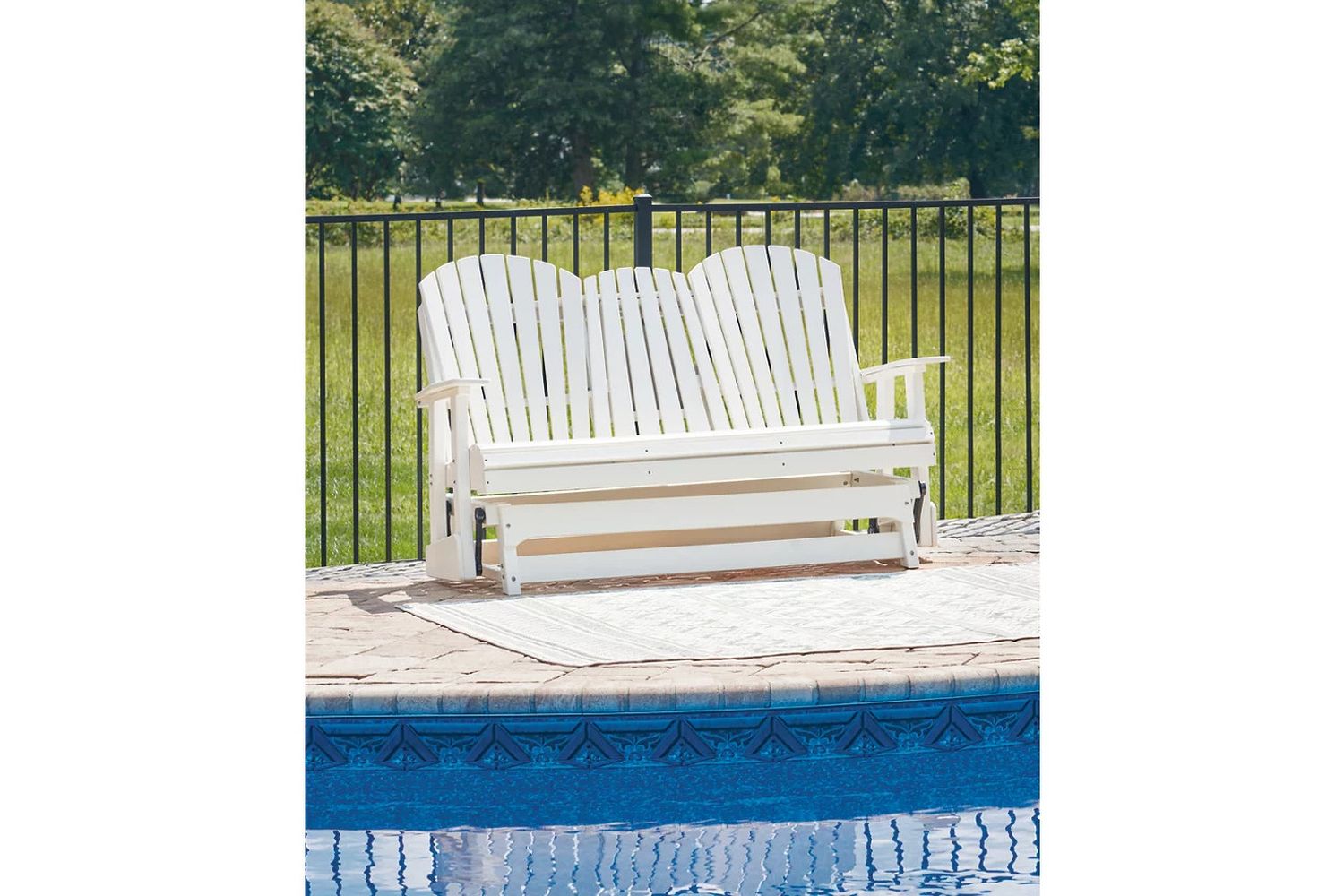 Hyland Wave Outdoor Glider Loveseat In White P111835