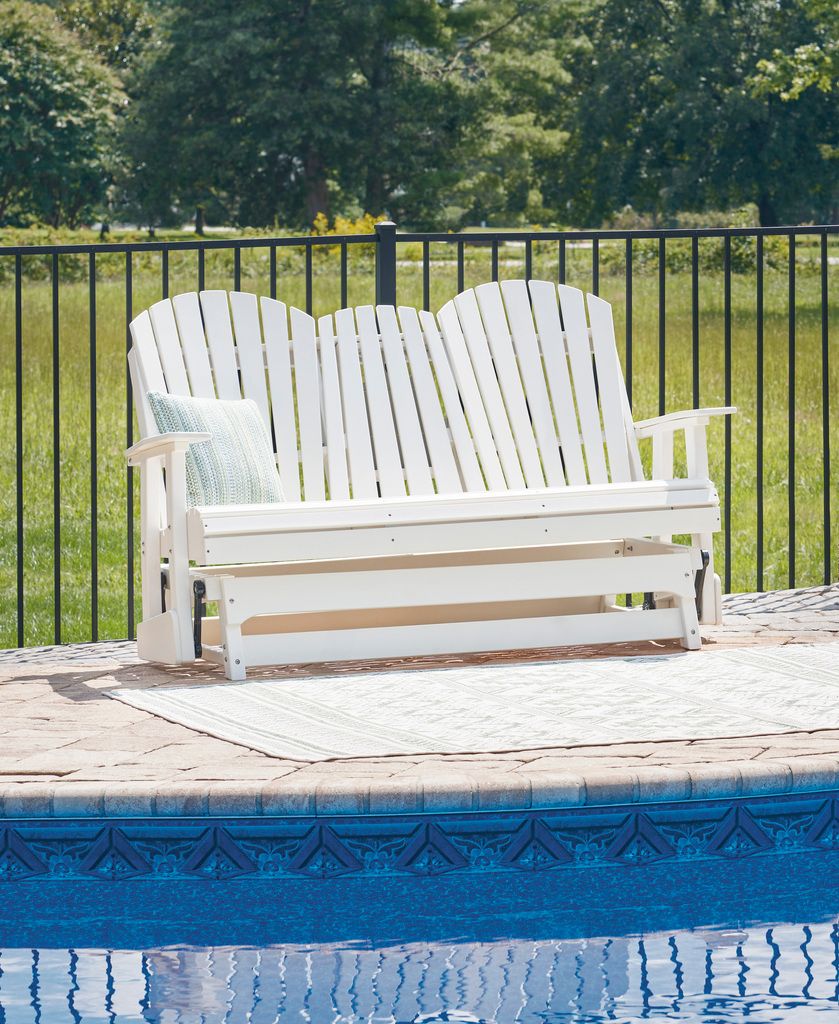 Hyland Wave Outdoor Glider Loveseat In White P111835