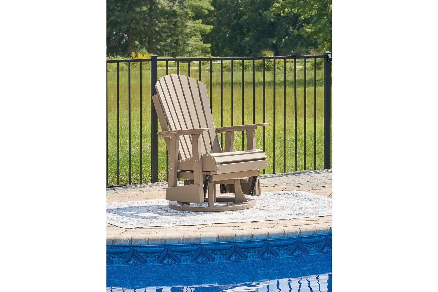 Hyland wave Outdoor Swivel Glider Chair In Driftwood P114820