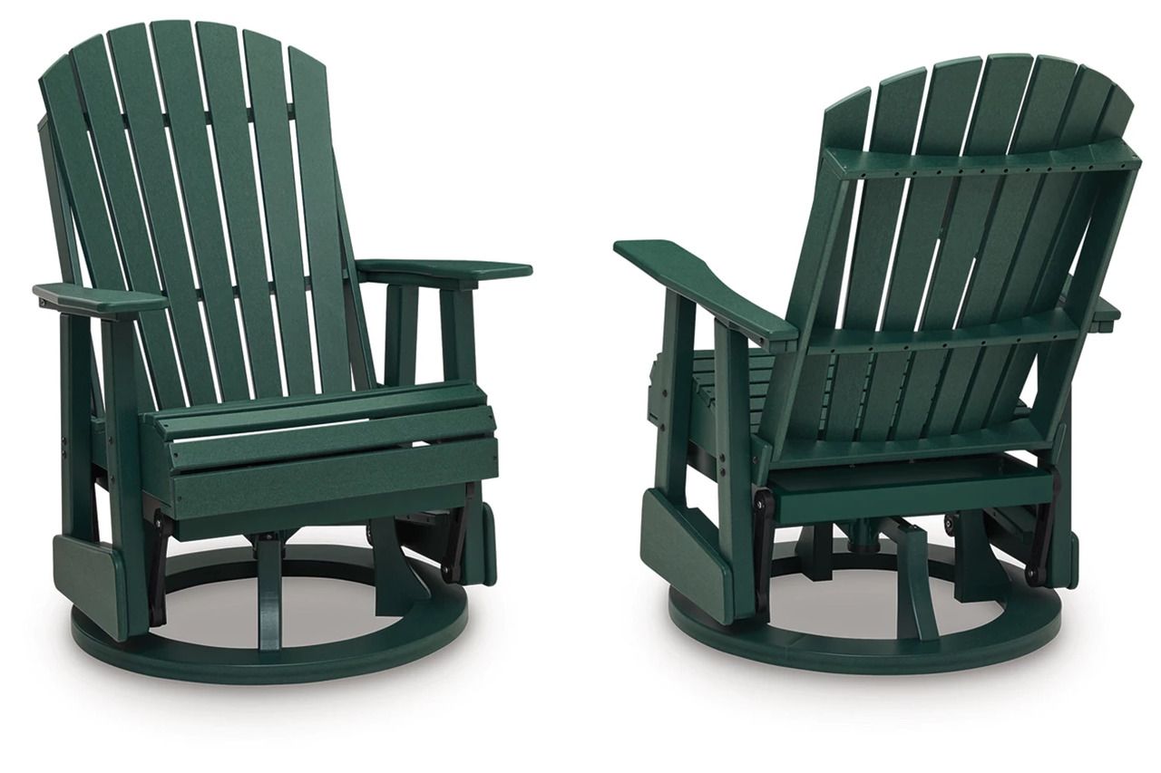 Hyland Wave Outdoor Swivel Glider Chair In Green P115820