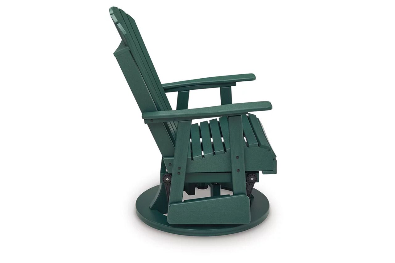Hyland Wave Outdoor Swivel Glider Chair In Green P115820