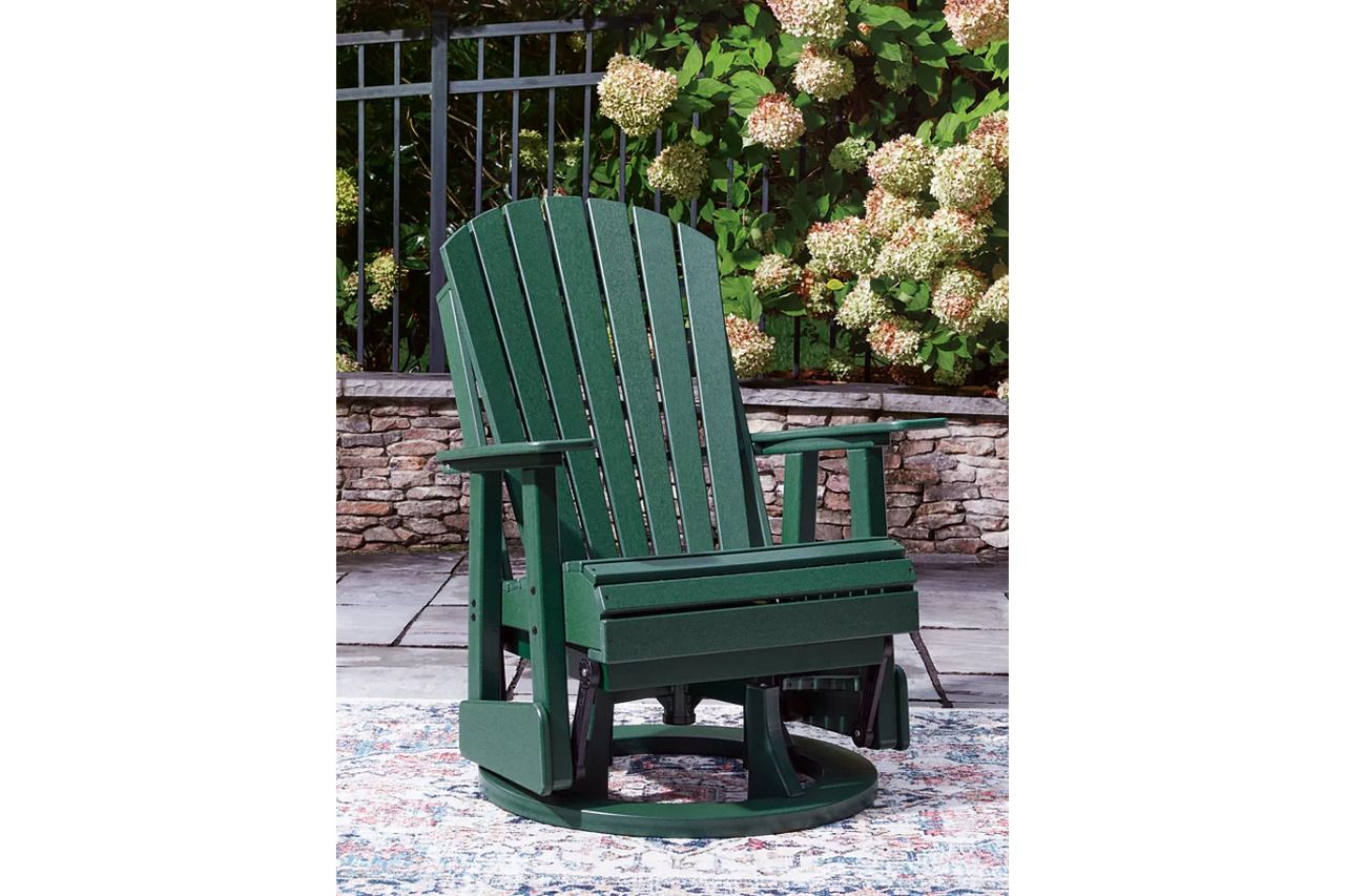 Hyland Wave Outdoor Swivel Glider Chair In Green P115820