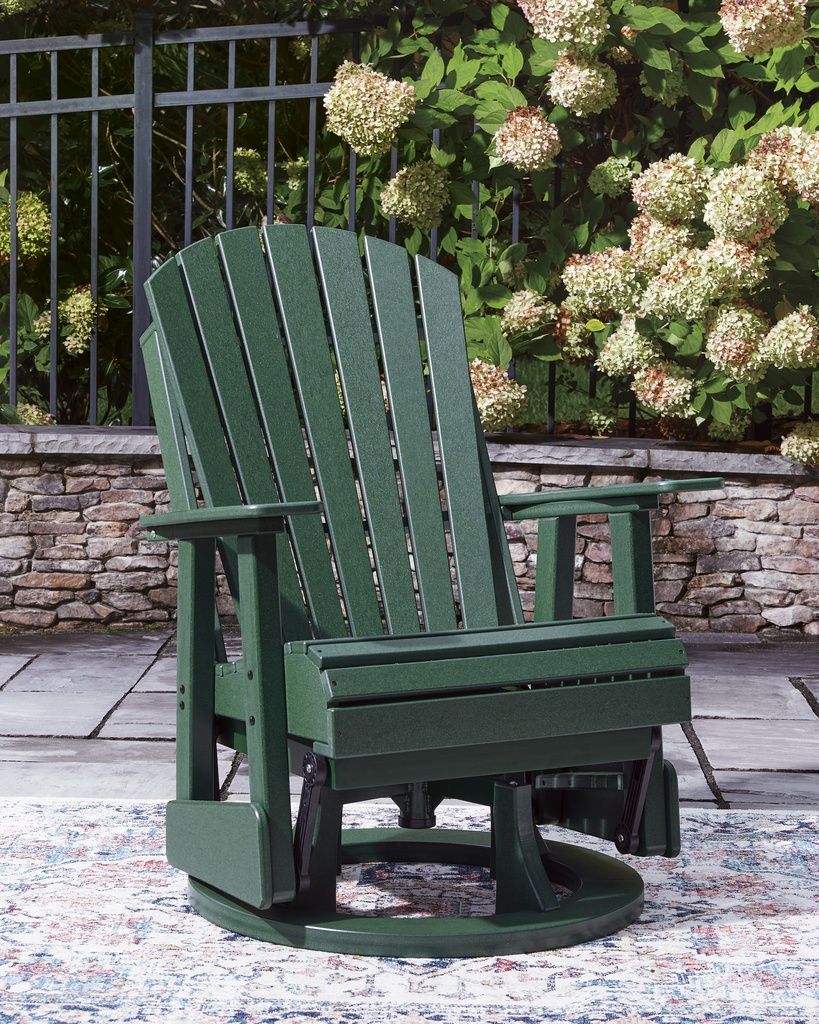 Hyland Wave Outdoor Swivel Glider Chair In Green P115820