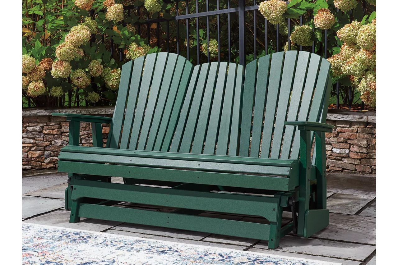 Hyland Wave Outdoor Loveseat Glider In Green P115835