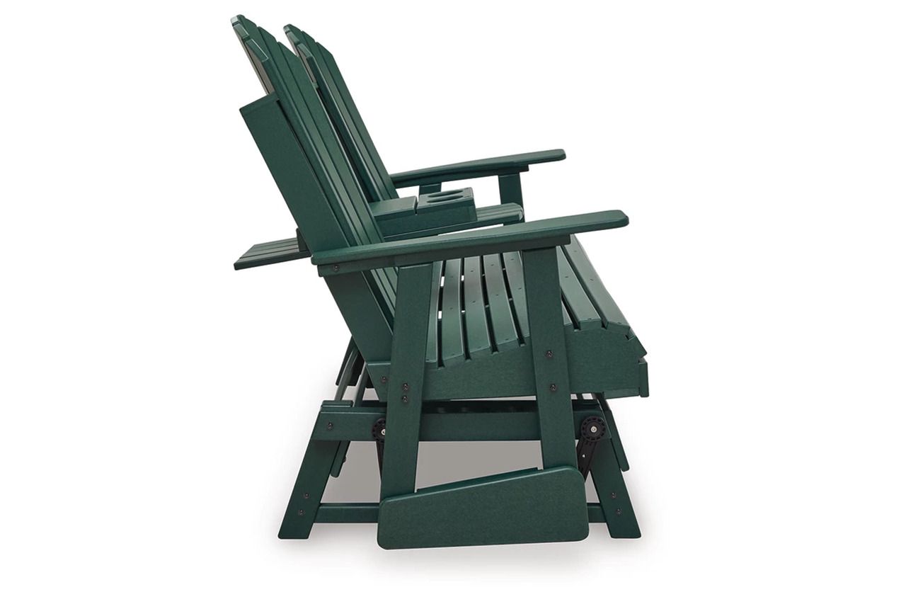 Hyland Wave Outdoor Loveseat Glider In Green P115835