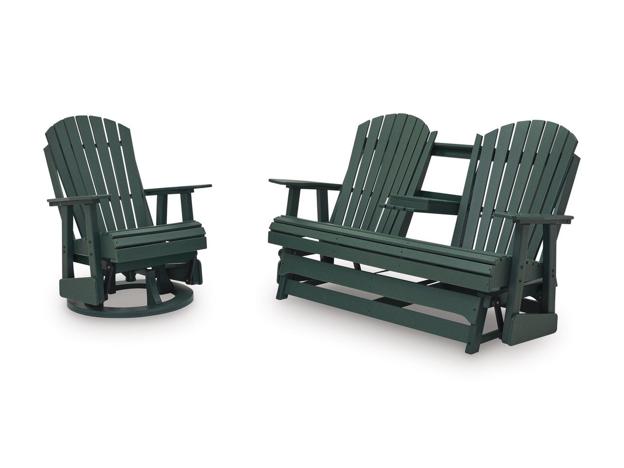 Hyland Wave Outdoor Loveseat Glider In Green P115835