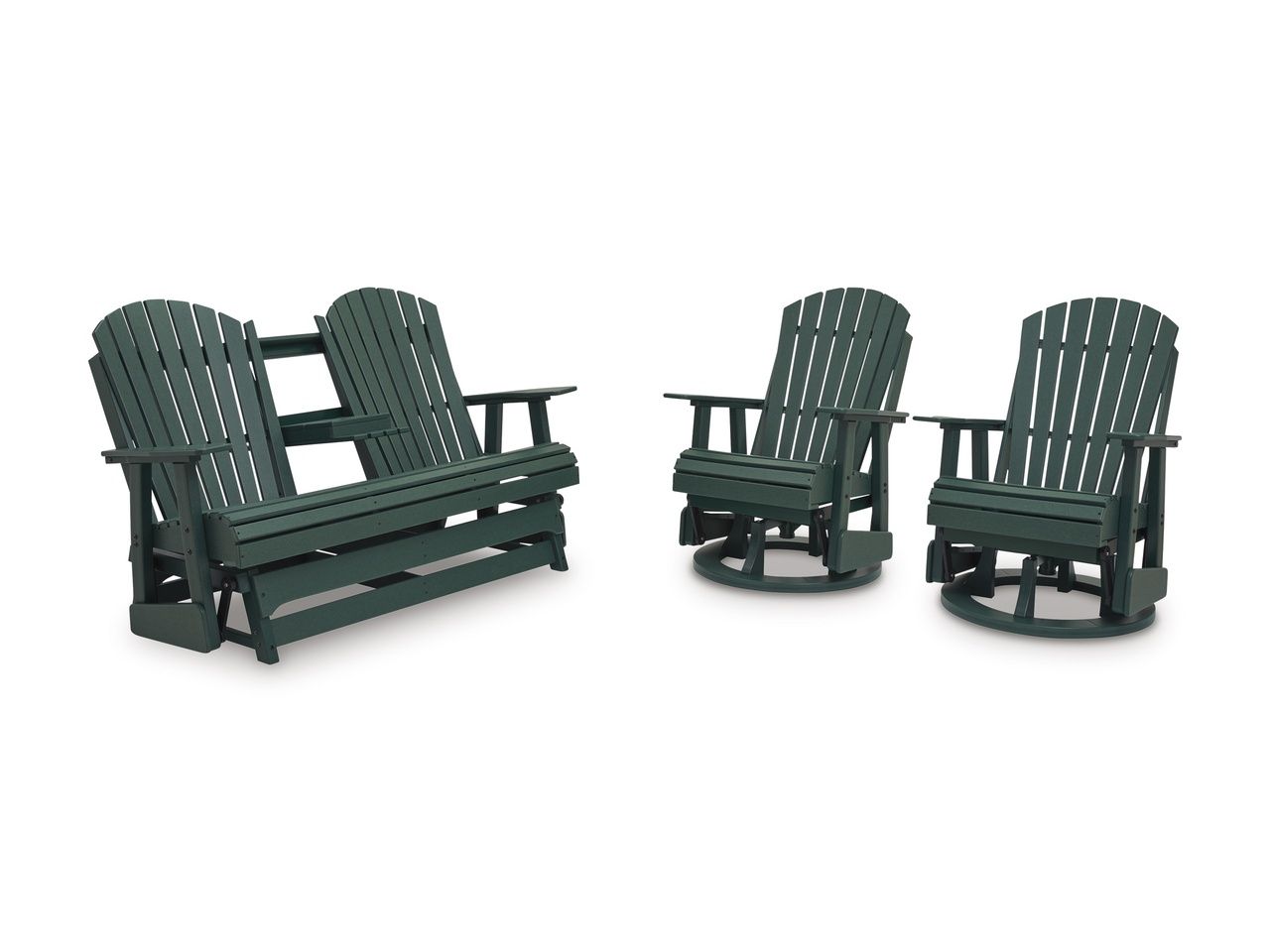 Hyland Wave Outdoor Loveseat Glider In Green P115835
