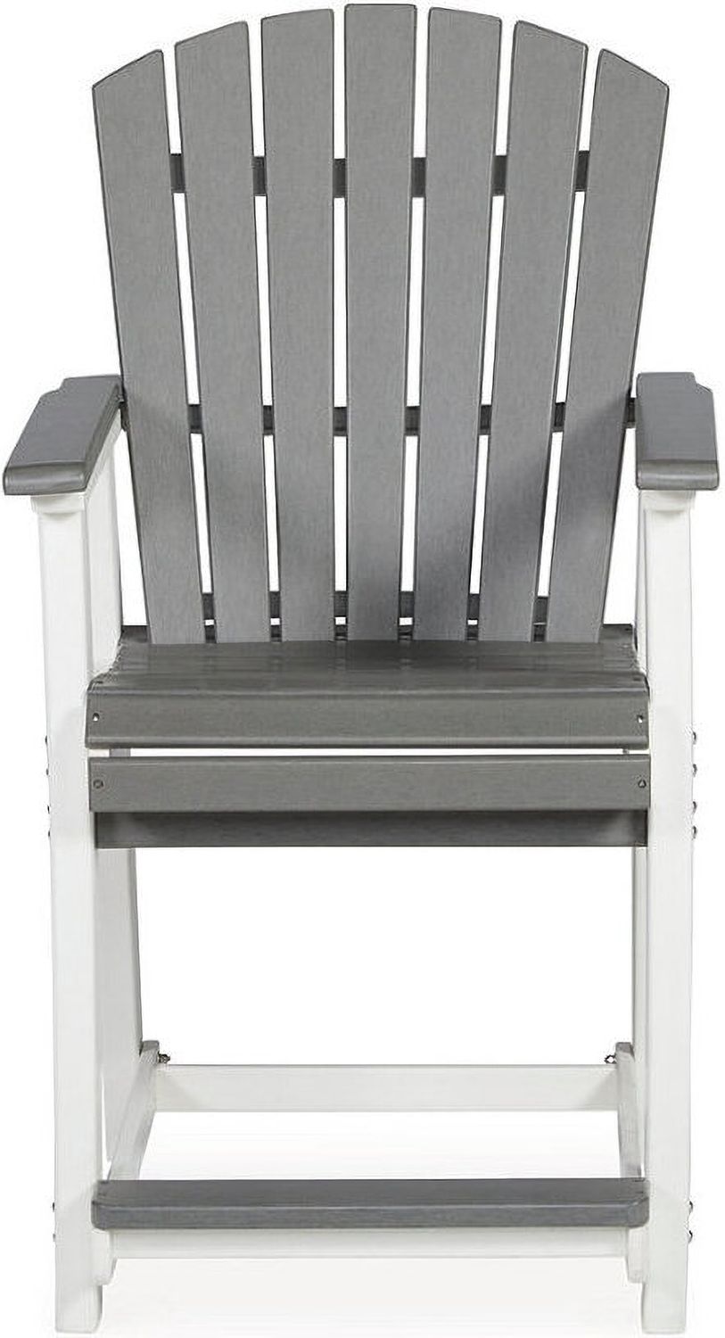 Transville Gray And White Outdoor Counter Height Bar Stool Set of 2 P210124