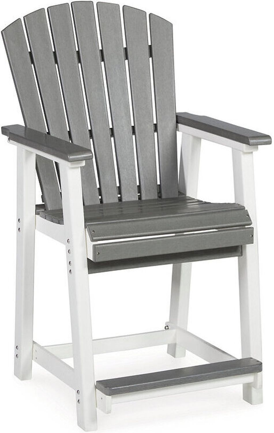 Transville Gray And White Outdoor Counter Height Bar Stool Set of 2 P210124