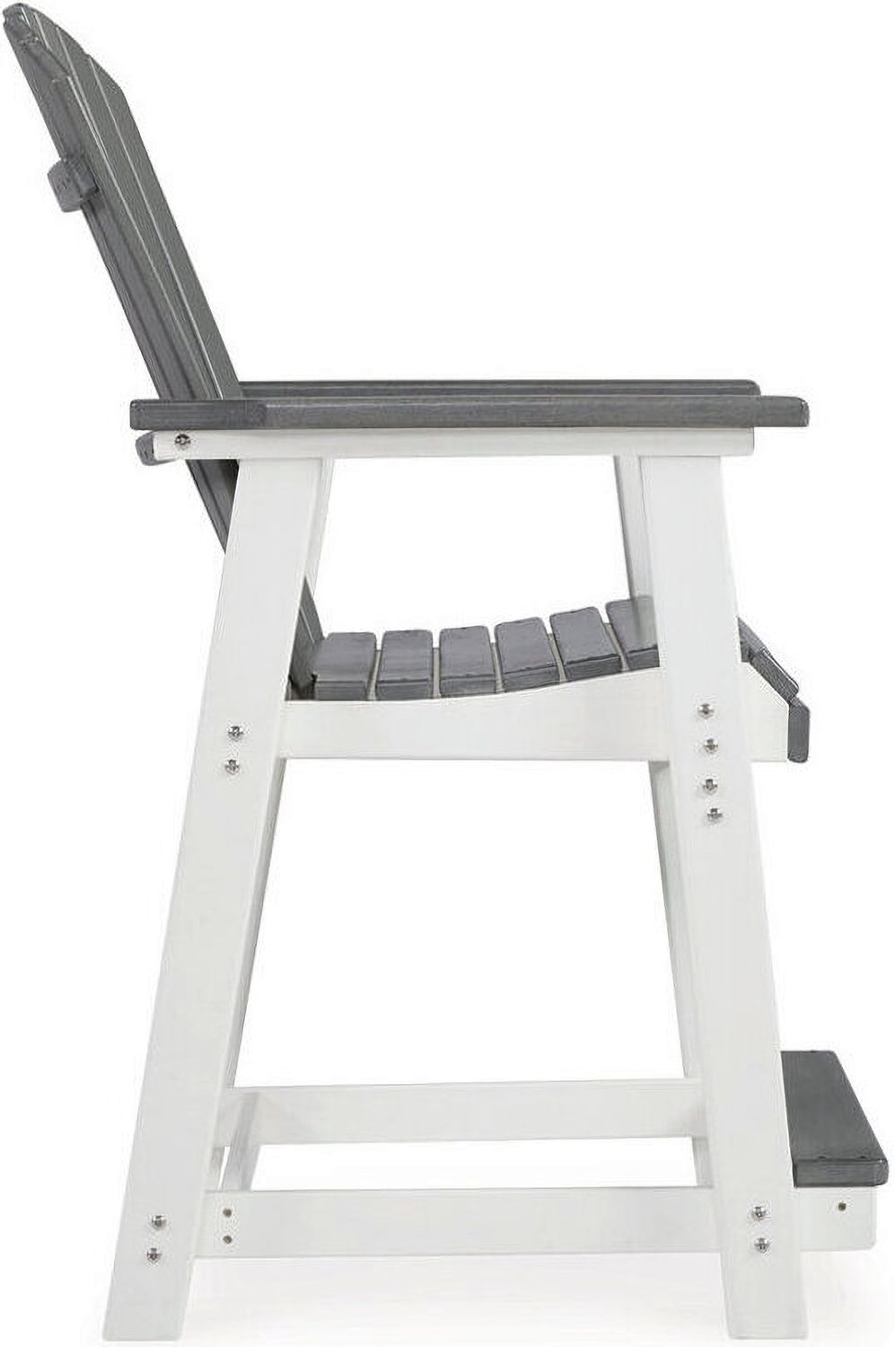 Transville Gray And White Outdoor Counter Height Bar Stool Set of 2 P210124