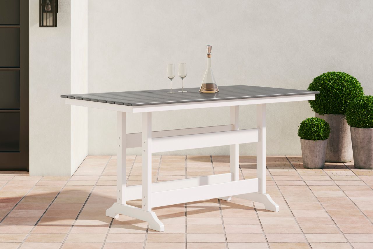 Transville Grey And White Outdoor Counter Height Dining Table P210642