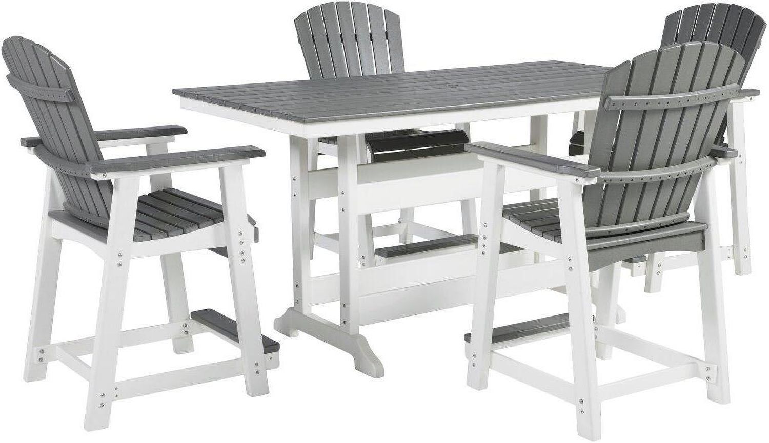 Transville Grey And White Outdoor Counter Height Dining Room Set P210P5