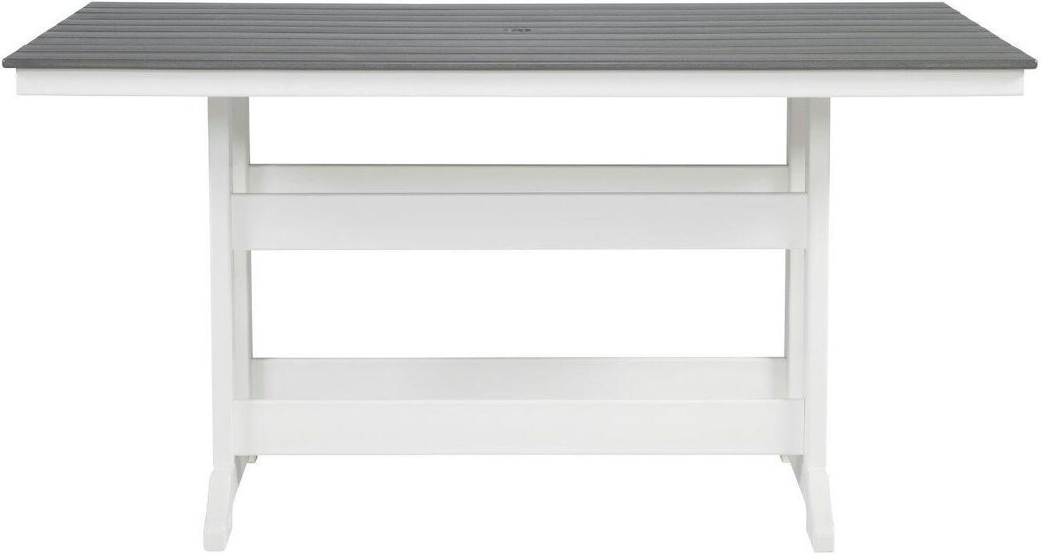 Transville Grey And White Outdoor Counter Height Dining Room Set P210P5