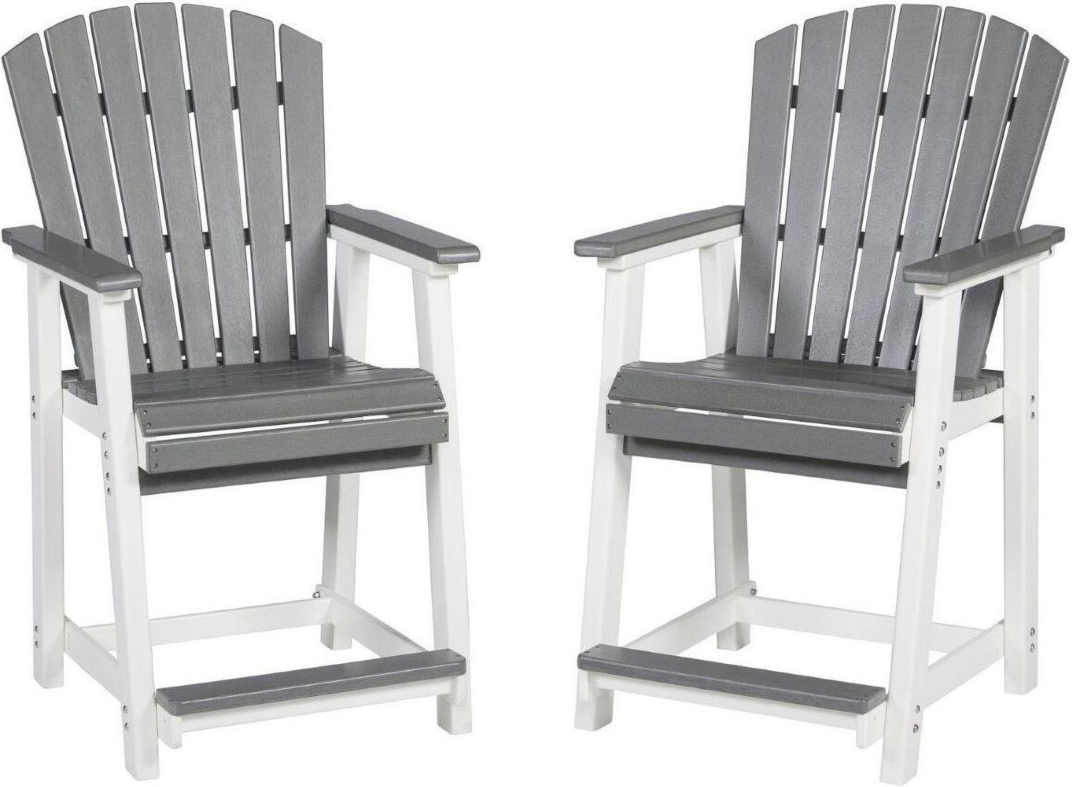 Transville Grey And White Outdoor Counter Height Dining Room Set P210P5