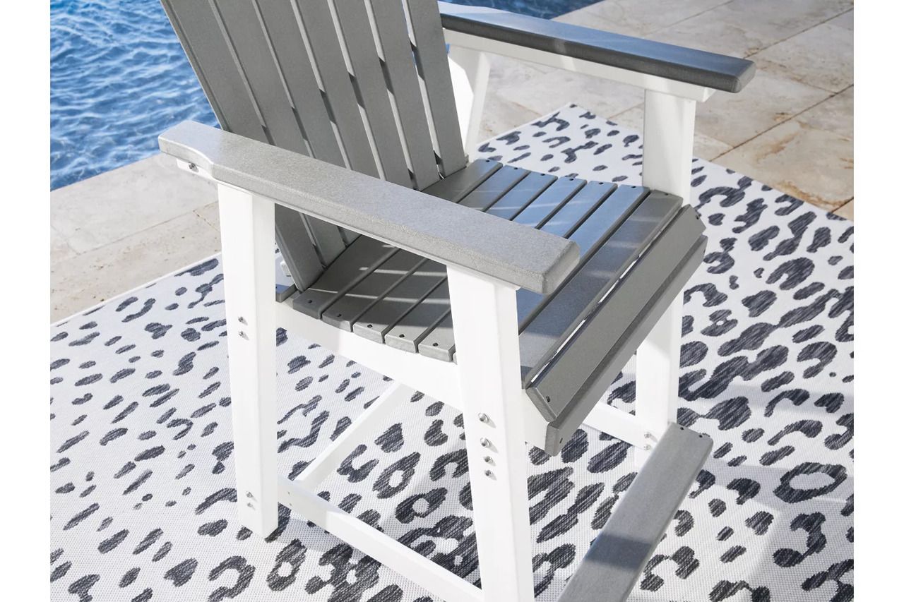 Transville Grey And White Outdoor Counter Height Dining Room Set P210P5