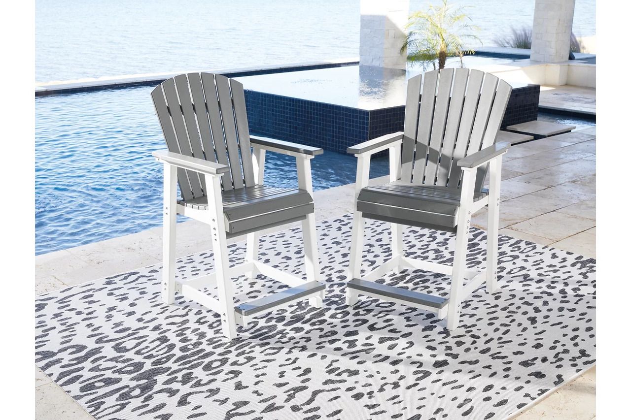 Transville Grey And White Outdoor Counter Height Dining Room Set P210P5
