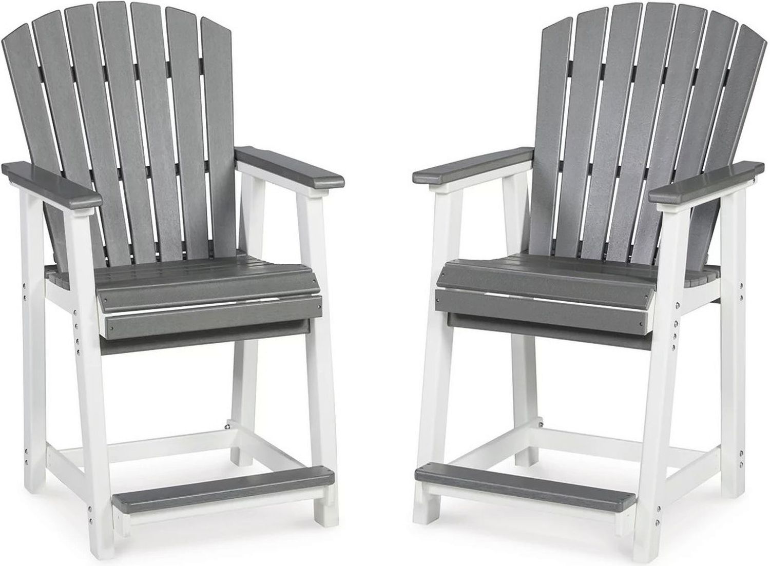 Transville Grey And White Outdoor Counter Height Dining Room Set P210P5