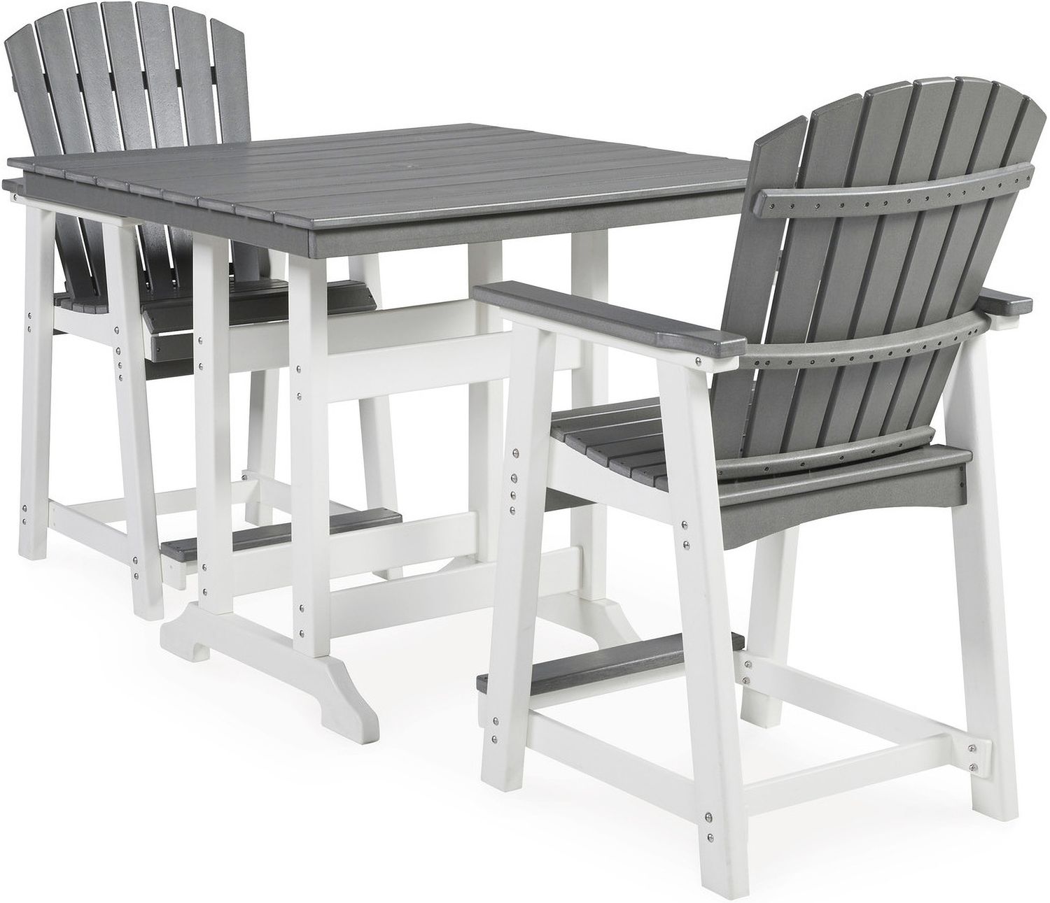 Transville Grey And White Outdoor Counter Height Dining Room Set P210P5