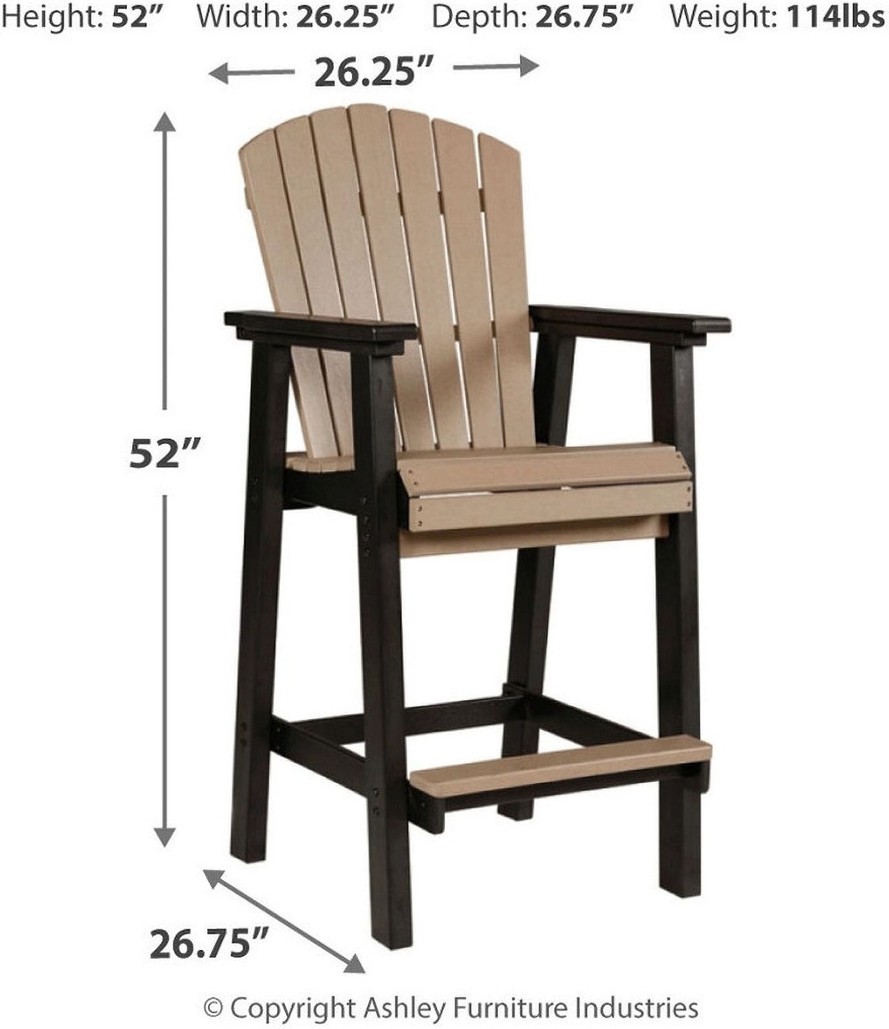 Fairen Trail Black/Driftwood Tall Barstool Set of 2 P211130